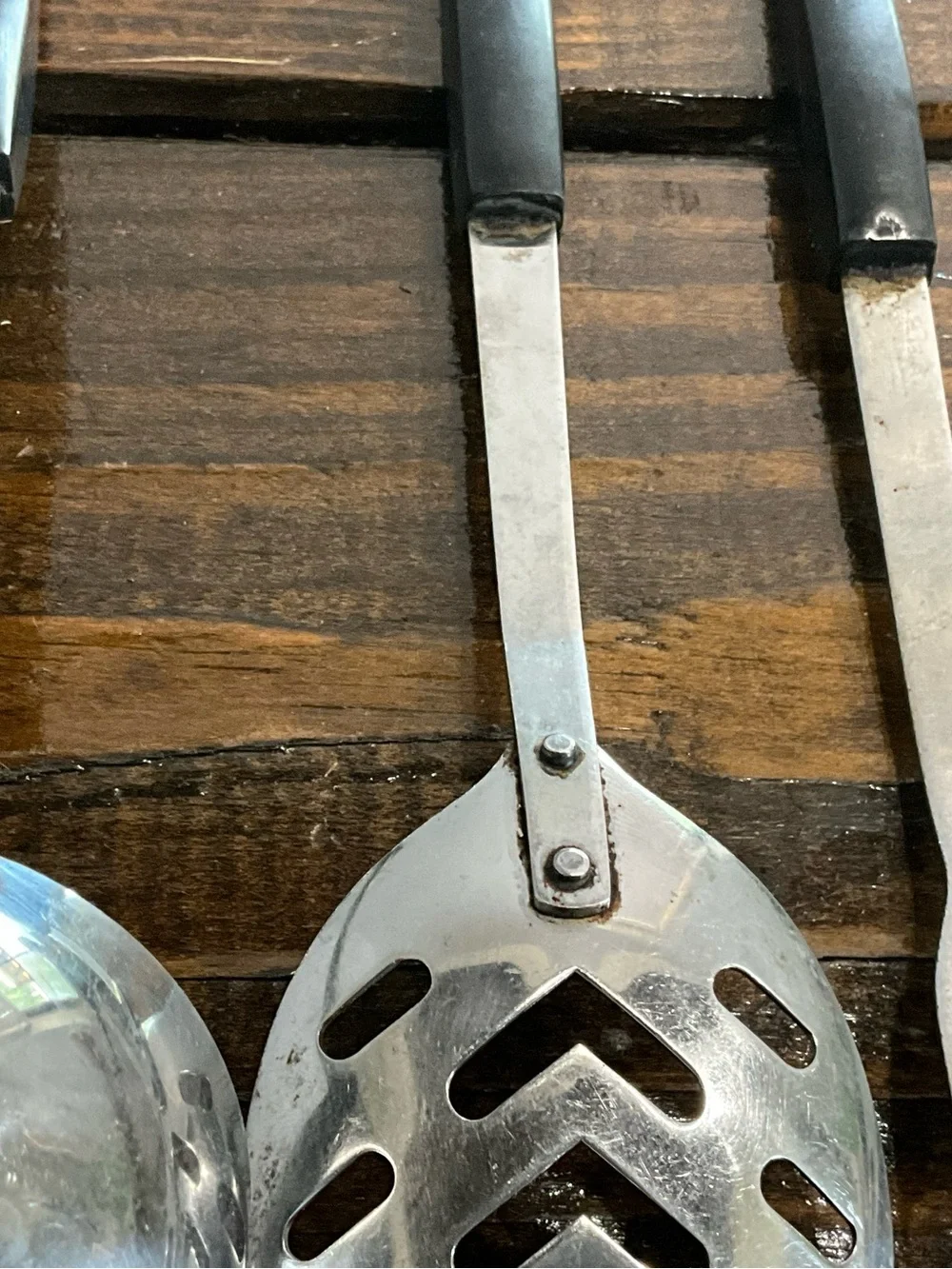 Vintage Lot of 3 Ashton Serving Utensils Stainless Steel Wheat Pattern Handle